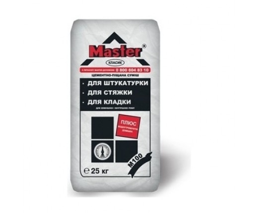 Майстер Класік (M-100),Сумішка для влаштування стяжки, штукатурних робіт та кладки, 25кг